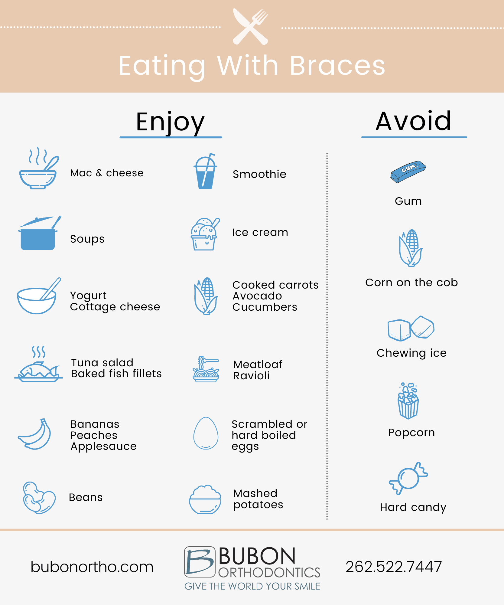 Eating With Braces Infographic