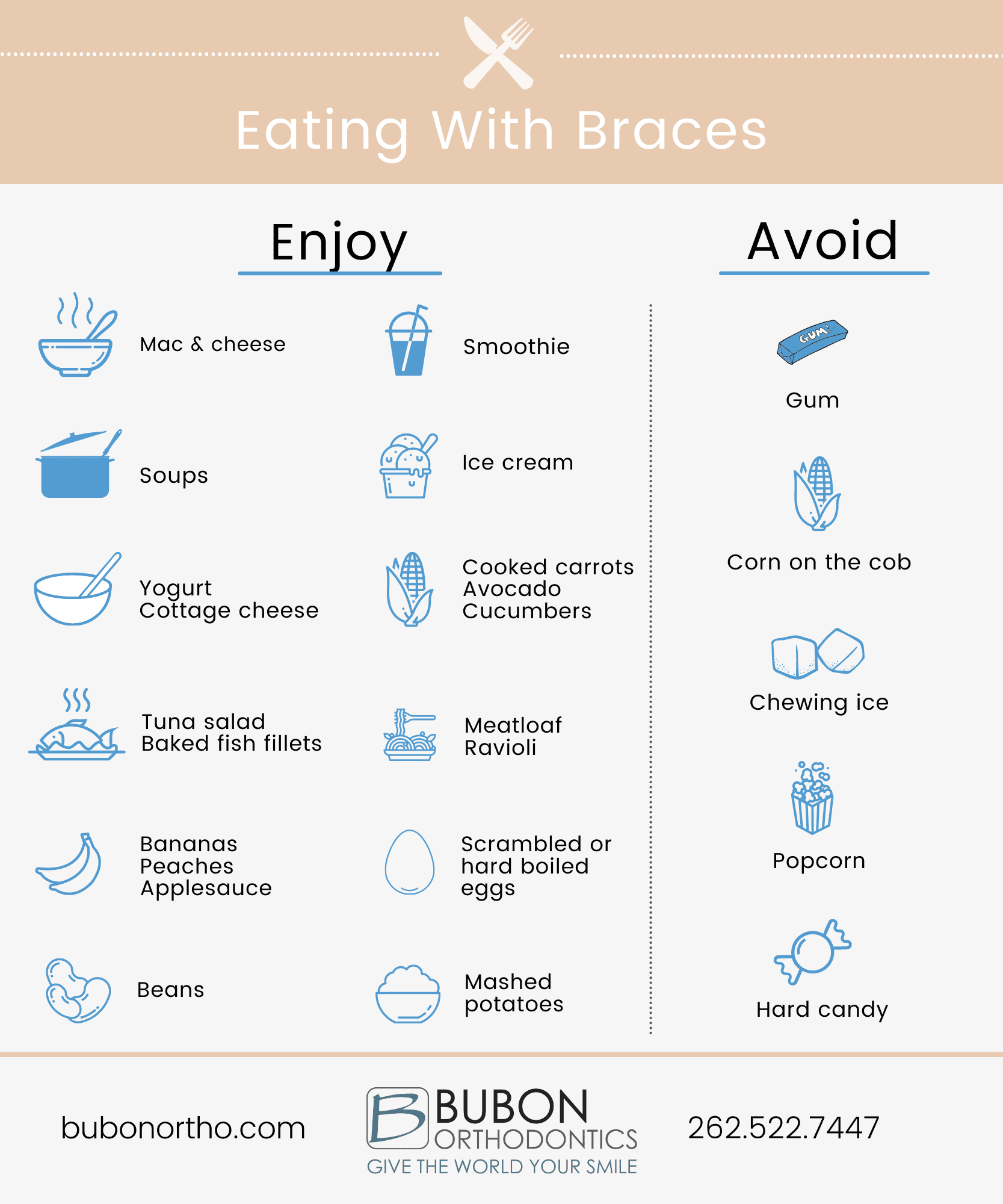 What Can You Eat With Braces Wi Orthodontist Bubon Orthodontics 